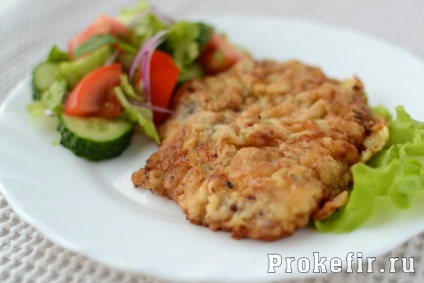 Schnitzel din carne de porc într-o tigaie fără pâine în carne de mânzat moale - rețetă cu fotografie pas cu pas