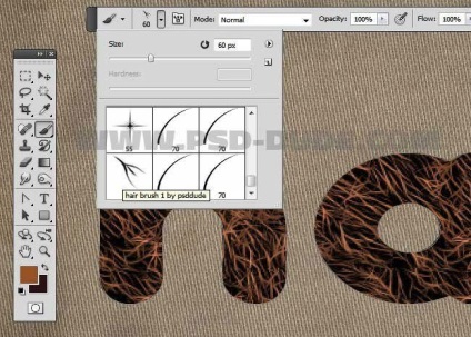 Creați text din blană și păr în Photoshop