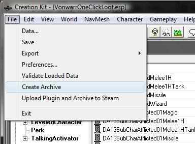 Létrehozása BSA-archívumot Skyrim - ck szöveges leckéket a Elder Scrolls játék modding