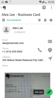 Test Scan névjegykártyákat Evernote alkalmazás - szoftver véleménye