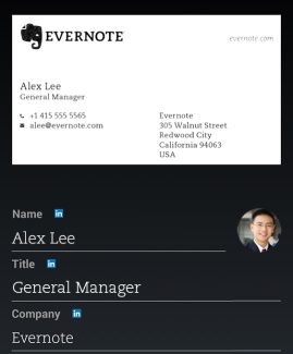 Test Scan névjegykártyákat Evernote alkalmazás - szoftver véleménye