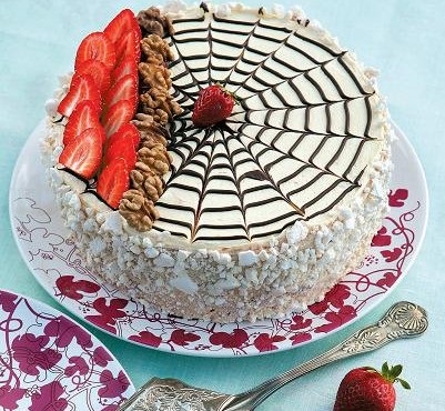 Cake „pók”, előkészítve a ház torta „pók”, ízletes receptek fotókkal