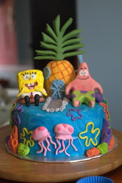 Spongya Bob torta receptje képpel