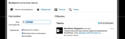 Twitter feed în Wordpress - revista wp