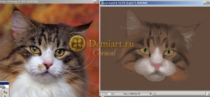 Lecția Photoshop pe măsură ce desenez pisici, grafica pe calculator - un pic despre tot
