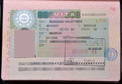 Viza în Lituania în 2017 pentru ruși, documente pentru procesarea vizelor