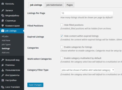 Site-ul Wp job manager cu deschideri de locuri de muncă, de lucru, plugin wordpress - partea de sus