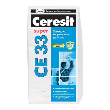 Fuga csempe Ceresit se 33 szuper előírásokat és a használati utasítást