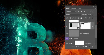 Culoarea explodează textul în Adobe Photoshop