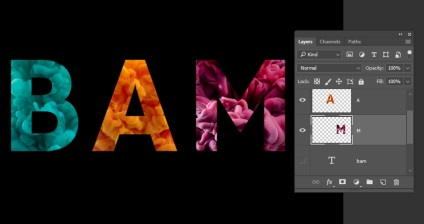 Culoarea explodează textul în Adobe Photoshop