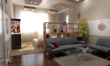 Proiectare cameră 18 mp M. Living dormitor