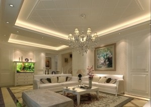 Designul tavan al livingului cu stuc - decor interior