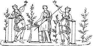 A két arcú isten, Janus és Vesta a kandalló istennője, az ősi római istenek