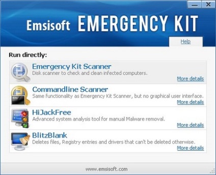 Emsisoft sürgősségi készlet - egy sor ingyenes antivirus számítógépes kezeléshez