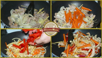 Funchoza cu legume și carne în sos teriyaki 1