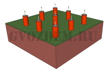 Coloana de fundație din țevi din plastic, fundația conductelor de pvc de canalizare exterioară (portocaliu))