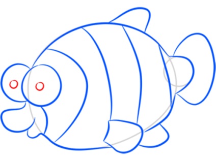 Cum de a desena un cartoon galben-roz de pește dungi - un laborator de animație pentru toată lumea