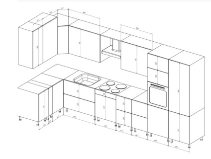 Bucătărie cu mâinile proprii din panouri de mobilier, etaje de fabricație