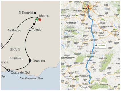 Madrid - Granada cum să ajungi la mașină, autobuz, tren și avion