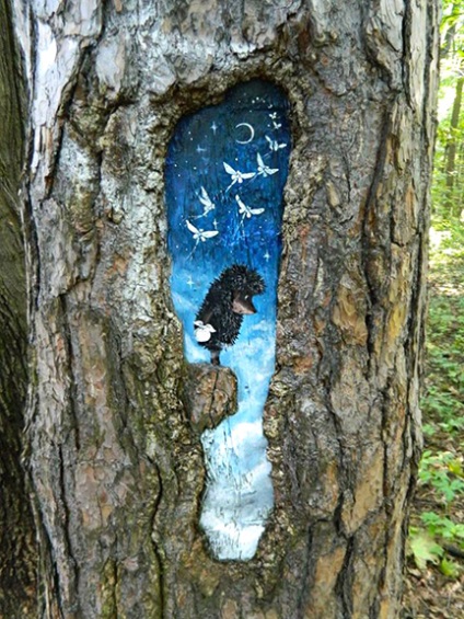 Mocoveniții salvează copacii, pictează-i graffiti