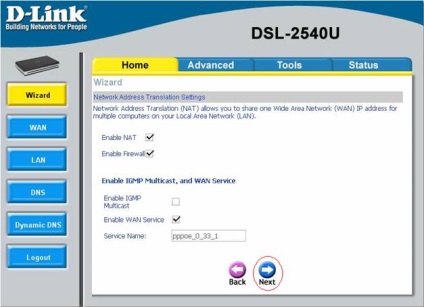 Configurarea modemului d-link dsl-2540u în modul router