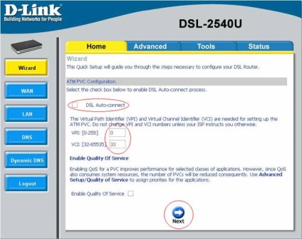Configurarea modemului d-link dsl-2540u în modul router