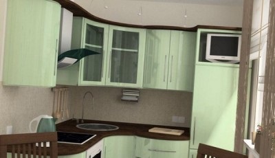 Háttérkép a konyha a lakás Khrushchev (kicsi) fotó