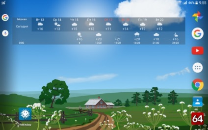 Áttekintés az időjárási programról Android-on