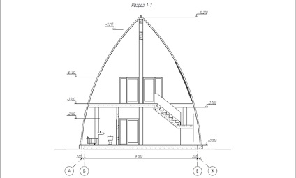 Proiectul unei case de apartamente din construcții metalice arcuite - hangare din Siberia