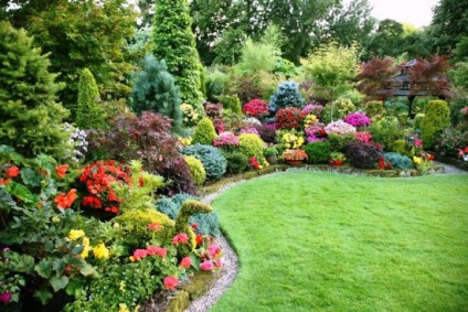 Grădină în stil englezesc sau peisaj de design peisagistic