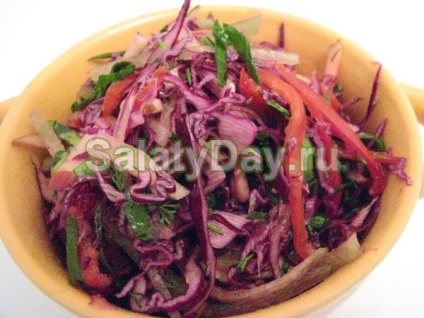 Salată de varză violet - rețetă mult mai gustoasă și mai pictată, cu fotografii și videoclipuri