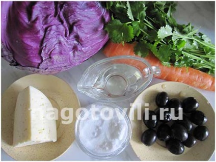 Salată de rețetă de varză violet cu fotografie