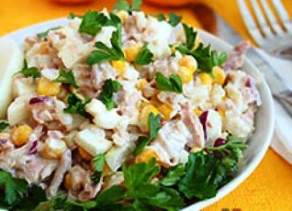 Salata cu ton conservat - este delicios, foarte util si original