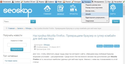 Seoskop - configurație mozilla firefox