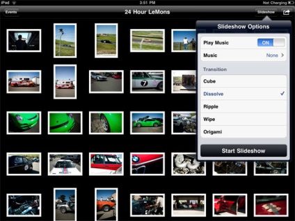 Slideshow foto pe iPad și TV, catamobile