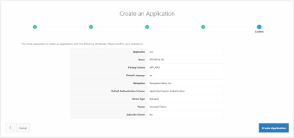 Crearea unei aplicații în aplicația oracle express 5 (apex)