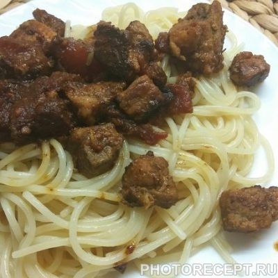 Spaghete cu măsline și roșii în sos cremos - rețetă cu poze cu pas