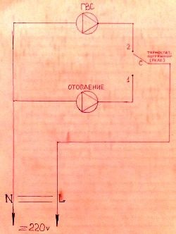 Schema de conectare indirectă a încălzitorului