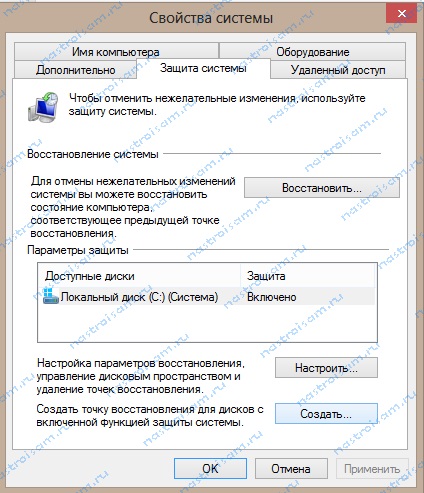 Windows 8 punct de recuperare, configurare hardware
