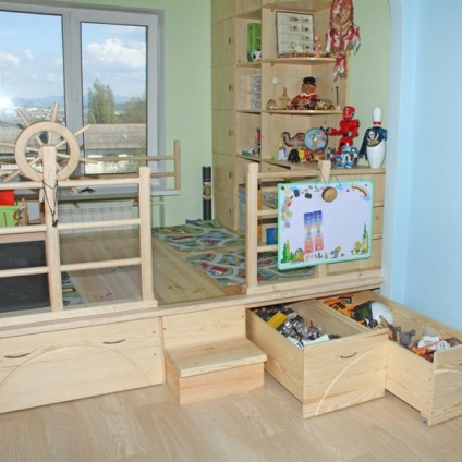 A gyermekszobák területe a funkcionális követelményektől függően, belső kialakítás