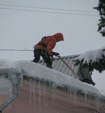 Curățarea acoperișului de zăpadă și de gheață