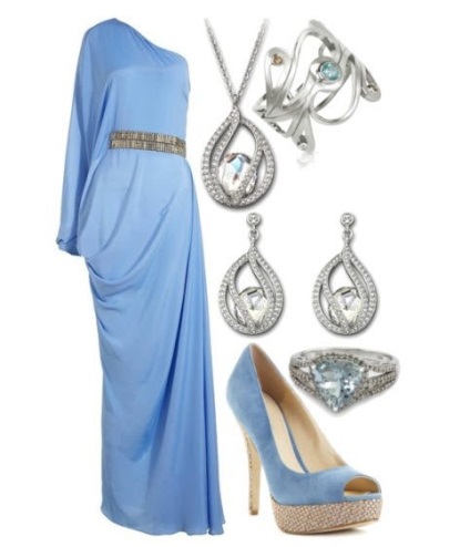 Rochie albastră, blândă, ceresc - care merge la