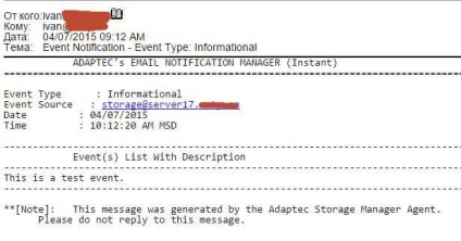 Cum se configurează notificarea prin e-mail în managerul de stocare adaptec, configurând ferestrele și serverele linux