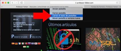 Cum de a închide alte file deschise în safari pe Mac, profesor falken