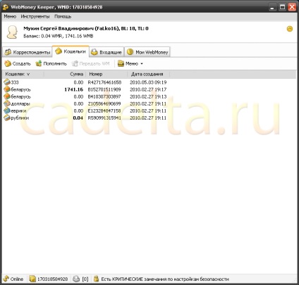 Controlul numerarului cu webmoney clasic pe Internet