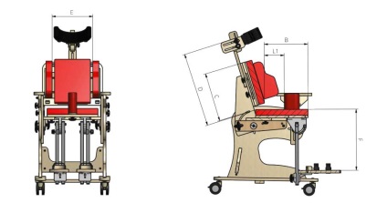 Reabilitare ortopedică Zebra Chair invento zbi dimensiune 2