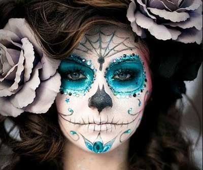 Make-up pentru Halloween top-10 elegant, jumătate foto fină