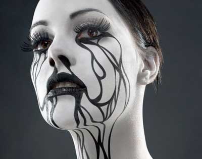 Make-up pentru Halloween top-10 elegant, jumătate foto fină