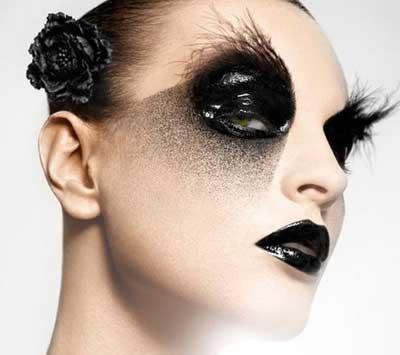 Make-up pentru Halloween top-10 elegant, jumătate foto fină