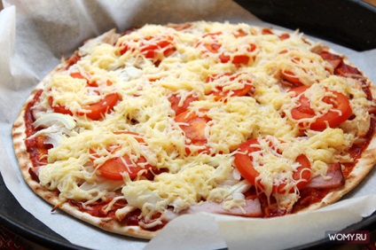 Pizza cu brânză topită - rețetă cu fotografie